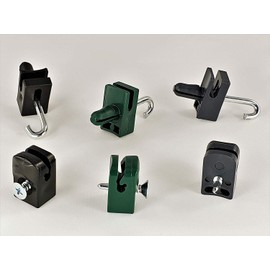 OuM Pack of 50 Tension Wire Holders with Screw, Green for Wire Mesh Fence