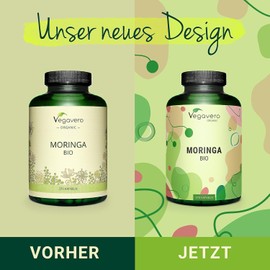 Organic Moringa Capsules | High Dosage: 1800 mg | Price-Performance Winner 2024* | 270 Capsules | Laboratory-Tested | Type Oleifera | Vegan & No Additives | German Production by Vegavero®