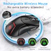 FMOUSE Wireless Gaming Mouse, 4000 DPI, USB C Rechargeable, Ergonomic