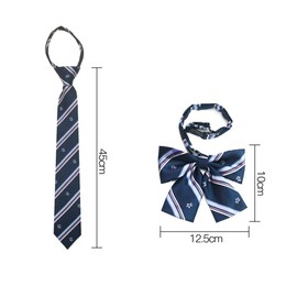 YFFSFDC Ribbon for School Uniforms, Necktie, Accessories, DK JK, School Ribbon, Junior High School Students, Senior High School Students, Boys, Girls, Multicolored, navy
