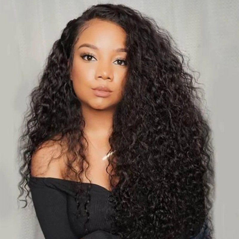 Deep Curly Wave Human Hair Lace Frontal Wig Human Hair