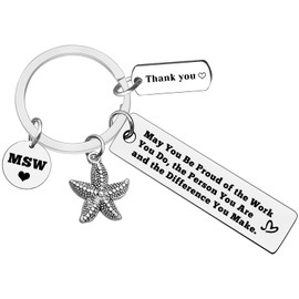 Ximalun Thank You Gifts for Social Worker Appreciation Gifts Keyring MSW Graduation Gifts Social Work Month Gifts Graduation Christmas Birthday Leaving Retirement Gift for Social Worker Volunteer