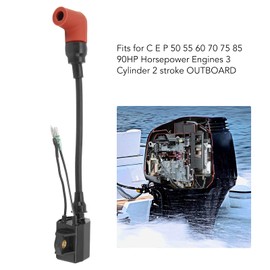 Outboard Motor Coil Set, 697‑85570‑00 3 Pcs Outboard Ignition Coil Boat Motor Coil Assembly Set with Spark Plug Cap for C E P 50 55 60 70 75 85 90HP 3 Cylinder