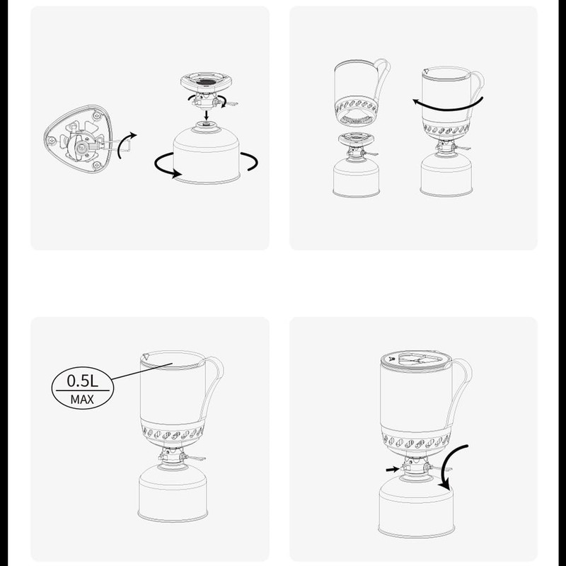 Solohike Jet Boil Pot - Jet Boiler Stove Camping Kit