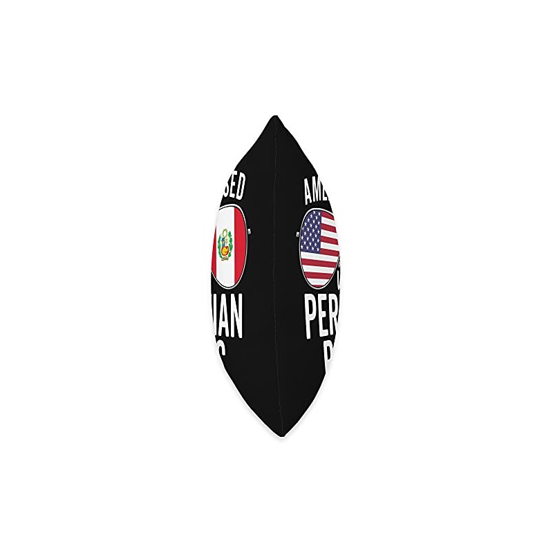 American Raised With Peruvian Roots USA Peru Flag Throw Pillow