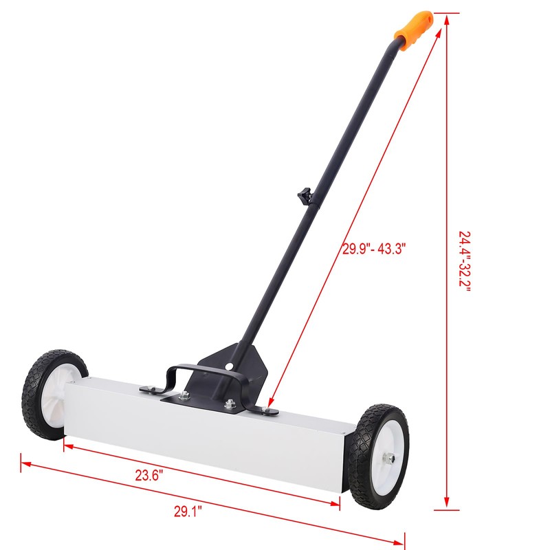 Donext Rolling Magnetic Sweeper, Heavy Duty Push-Type with Release, 30lbs
