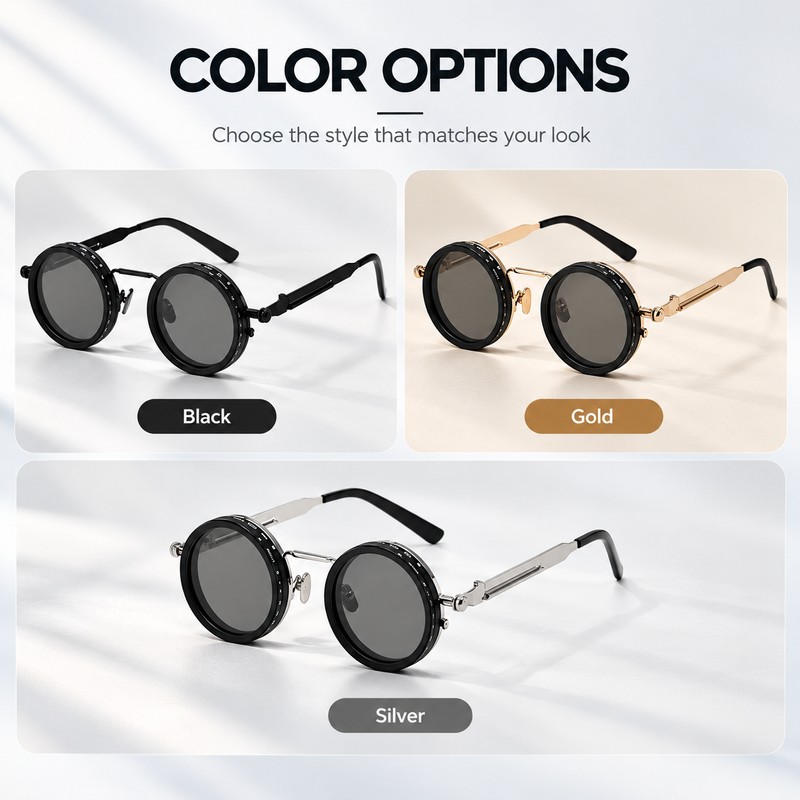 Adjustable Round Polarized Sunglasses for Driving and Outdoor Use –