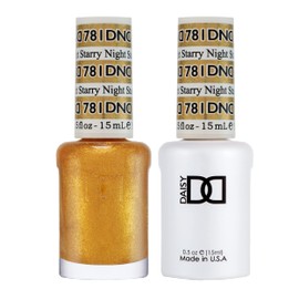 DND Gel Polish Set, Gold Collection, UV/LED Gel Polish and Air Dry Nail Lacquer, Matching Chip-Free Polish Duo, 781 Starry Night, 0.5 Fl Oz