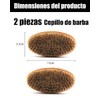 2 Cepillos Barba Hombre, Cepillo Barba Jabalí Madera Regalo Viaje