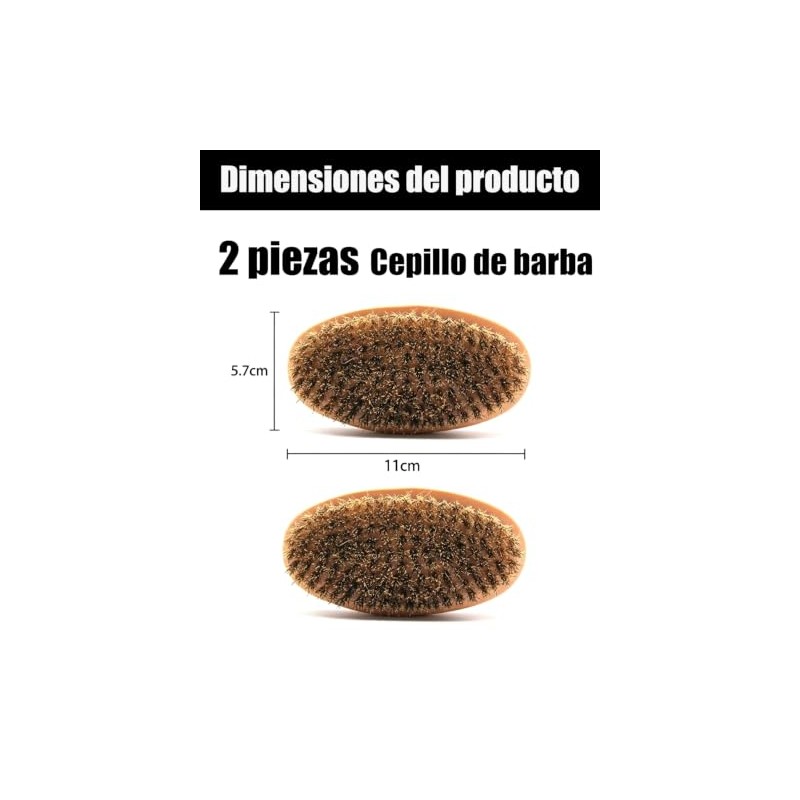 2 Cepillos Barba Hombre, Cepillo Barba Jabalí Madera Regalo Viaje
