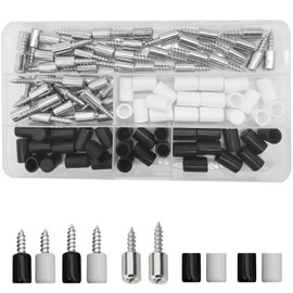 Pack of 100 (50 Sets) Shelf Brackets, Shelf Brackets, Shelf Pins with Rubber Protection, Shelf Holder for Furniture Cabinets, Bookcases, Wardrobes (25/28 mm)