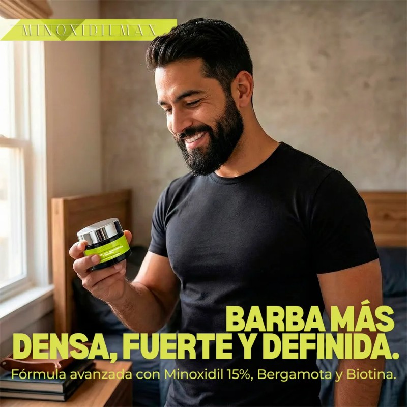 Minoxidilmax 15% + Bergamota + Biotina Crema Cabello Y Barba