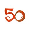 PartyDeco - Number 50 glasses, orange, OKR9-50