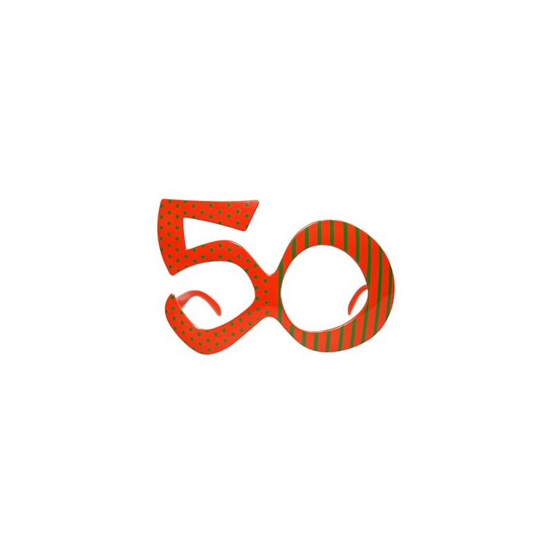PartyDeco - Number 50 glasses, orange, OKR9-50