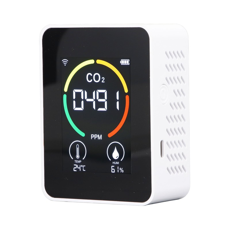 CO2 Detector Portable Battery Operated Temperature Humidity Meter Air Quality