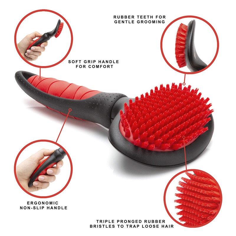 Mikki Dog, Puppy, Cat Grooming Massage Slicker Brush - Gentle,