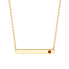 PAVOI 14K Gold Plated Crystal Birthstone Bar Necklace | Dainty Necklace | Gold Necklaces for Women | January