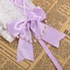 Girls Maid Cosplay Headband Lace Flower Headwear (Purple)