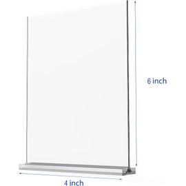 newnewshow 24 Pack 4x6 inch Acrylic Sign Holder T Shape Double Sided Desktop Display Holder Flyer Holder Menu Holder
