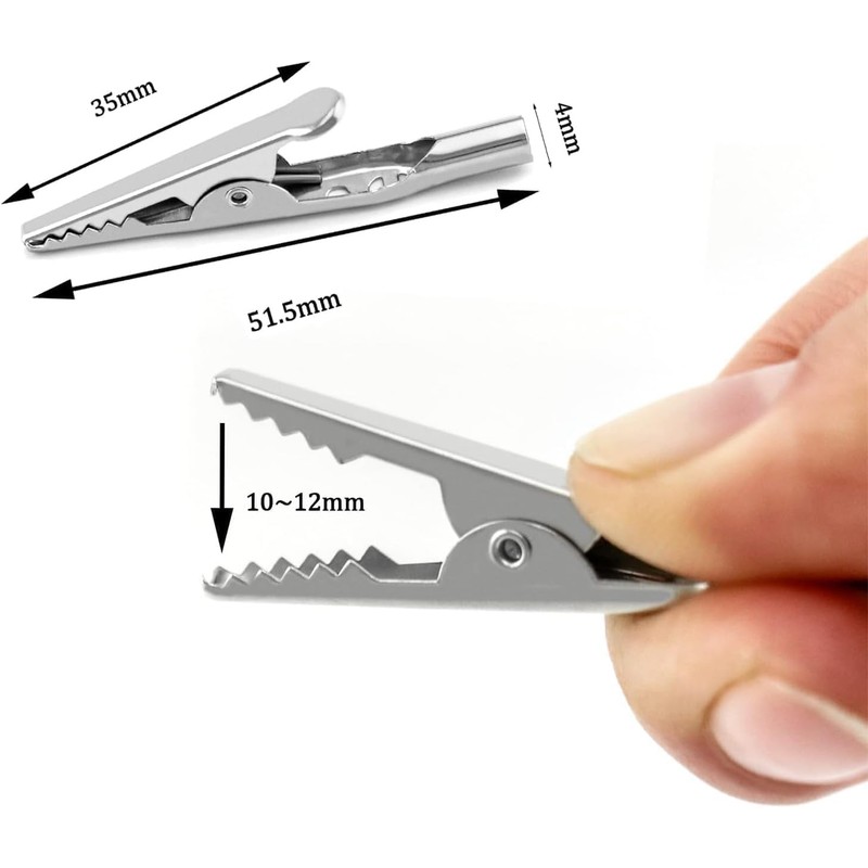 50 PCS Crocodile Alligator Clips, Alligator Clips Electrical, Clamps Silver,