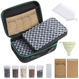 Seed Storage Box, Portable Seed Saving Box, Sturdy Seed Organizer Kit Seed Envelopes Funnel Label, Seed Container for Flower Plants Vegetable Seed, L-120 Slots