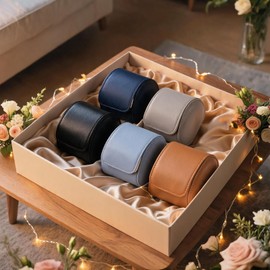 Woodten Luxury Leather Single Watch Box Men's & Women's Travel Watch Storage Case (Black)