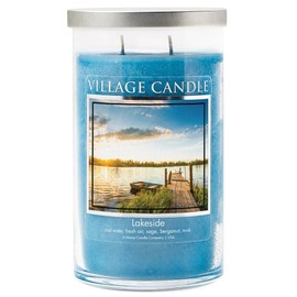 Village Candle Lakeside, Large Silver Lid Tumbler Scented Candle, 19 oz