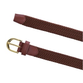 CTM Women's Elastic Braided Stretch Belt, X-Large, Brown