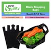 EcoQuality Plastic Black T-Shirt Bags 3000ct, 1/10 Shopping Bags, Grocery