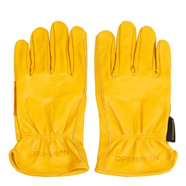 OPENMOON Flex Grip Leather Work Gloves - Durable Wear-Resistant Protect Your Hands and High-Temperature Resistant (X-Large)