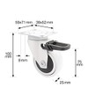 WAGNER design - 3C - swivel castor/furniture castor - white,
