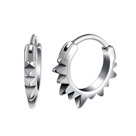 Yumilok Stainless Steel Earrings for Men Women Creative Gear Hoops for Fashionable Youth Classic Small Silver Creole Earring Novelty Accessories Jewellery for Teenager