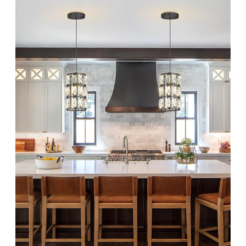 dolria Modern Crystal Chandelier Mini Chandelier Pendant Lighting for Kitchen