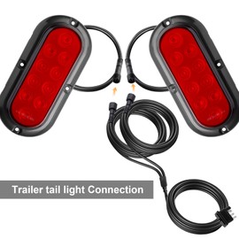 Kinstecks 4Pin Plug Tailight 1 in 2 Trailer Tail Light 40LED Truck Tail light Turn Signal Lights Brake Lights Driving Lights with Wiring Harness Kit for Trailer Truck RV Pickup SUV RV Van LED Red