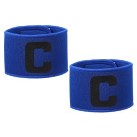 YELARXI Soccer Captain, Soccer Captain Armbands Elastic Adjustable Leader Armband Team Sport Protective Arm Badge Band for Adult Youth Soccer Volleyball Team Training (2 Pack, Blue)