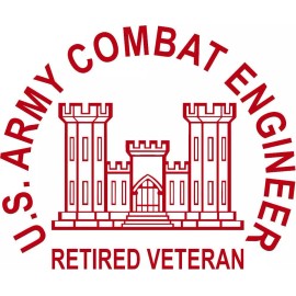 DuraCal 530 "U.S. ARMY COMBAT ENGINEER RET VET " 3 Mil Vinyl Sticker for Car/Truck Window