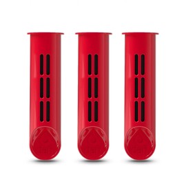 Dafi 3-Pack Water Carbon Filters for The Dafi Soft and Solid Filtering Bottle | Replacements for Sport Water Bottle | Personal Water Filter | Waterbottle | Red