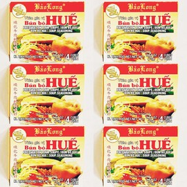Mini Bun Bo Hue Soup Seasoning Cubes, 2.64 oz, (4 Cubes),Vietnamese Style,6 Packs 順化牛肉粉調味料