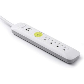 Power Strip Surge Protector with 4 Outlets and 2 Fast Charging USB Ports Heavy Duty 6 ft Extension Cord for Home and Office by Easylife Tech, White