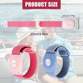 PEUTIER 2pcs Holder for Princess Cruise Medallion, Adjustable Braided Bracelet Comfortable Wristband Men Women Compatible with Princess Medallion Holder Accessories (White, Black)