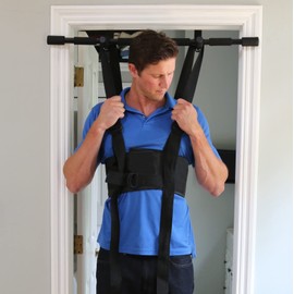 Sit and Decompress Back Stretcher with Pull Up Bar 3 Minutes A Day Lumbar Traction Spinal Decompression - (Medium Harness)
