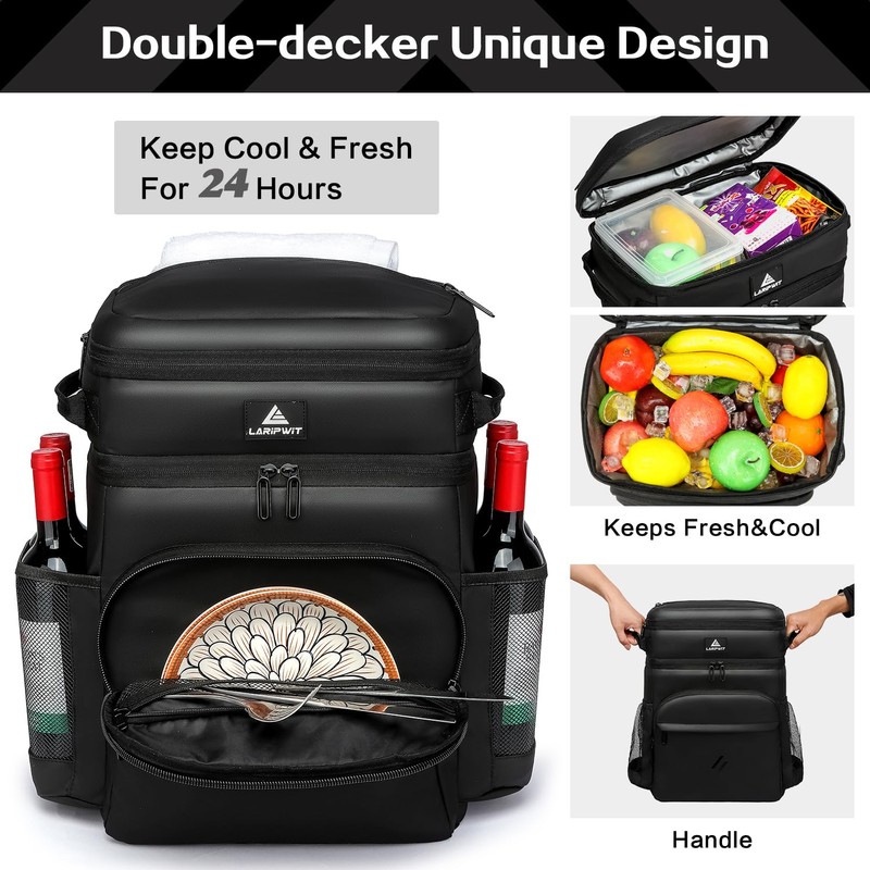 Laripwit 54 Cans Backpack Cooler Insulated Leak-Proof Large Leather Cooler