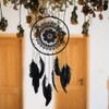 Black Dream Catcher, Macrame Dream Catcher Handmade Feather Dream Catcher