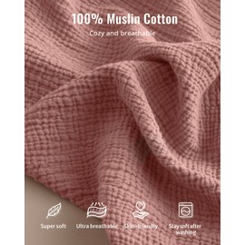 Blissful Diary Muslin Baby Changing Pad with Waterproof Lining Foam, Diaper Changing Table Pad with Cover for Dressers (Dusty Pink, Avocado)