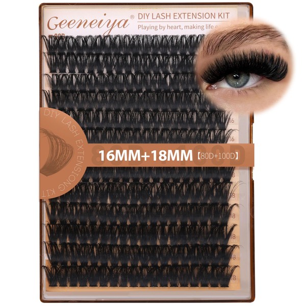 Geeneiya Volume Lash Clusters Kit DIY Lash Extension Kit D