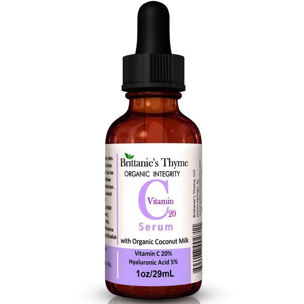 Organic Vitamin C Serum For Face with Hyaluronic Acid - Luxurious Formula Made with Only Natural Organic Ingredients. For Acne, Wrinkles, Fine Lines, Age Spots, Sun Damage (1 oz)