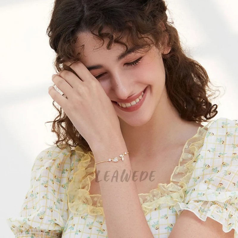 Leawede 2pzs Collar Y Pulseras Tulipán Oro Regalos Para Mujer