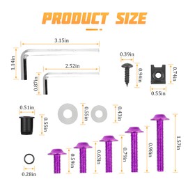 AICEL 177 Pcs Motorcycle Fairing Bolt Kit, Colorful Fasteners Bolts Nut Clips Set, M5 M6 Aluminum Motorcycle Windscreen Screws, Fixing Sportbike Bolts Fairing for Most Motorcycle