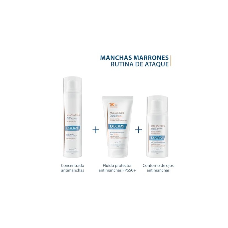 DUCRAY Melascreen Contorno de Ojos Antimanchas, Ilumina y corrige ojeras,