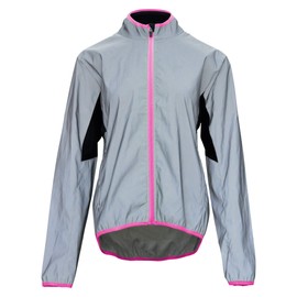 bpbtti Women's Cycling Bike Biking Jacket Reflective Windproof Running Jackets UPF Walking Sports Coat-Warm & Breathable (Grey/Magenda,Medium)